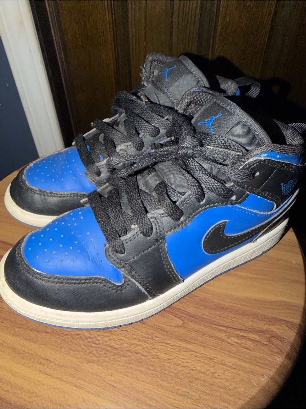 Jordan Kids High-Top Sneakers in Black and Blue